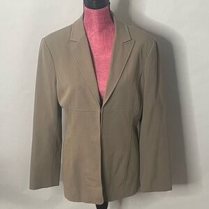 The Limited Stretch long line deep taupe hook closure office blazer Size L